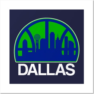 Dallas Basketball Skyline Posters and Art